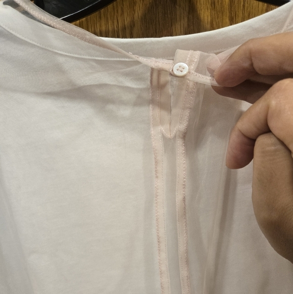 NWOT Riani White and Pink Cotton Ruffle Top Sz 12 Us - Picture 8 of 11